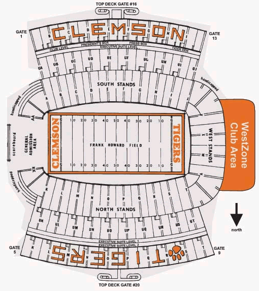 Clemson Tigers Stadium Seating Chart