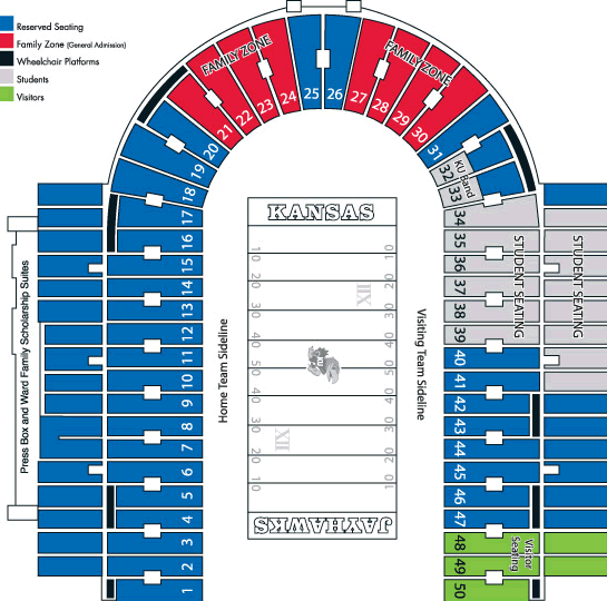 Kansas University Memorial Stadium Seating Chart