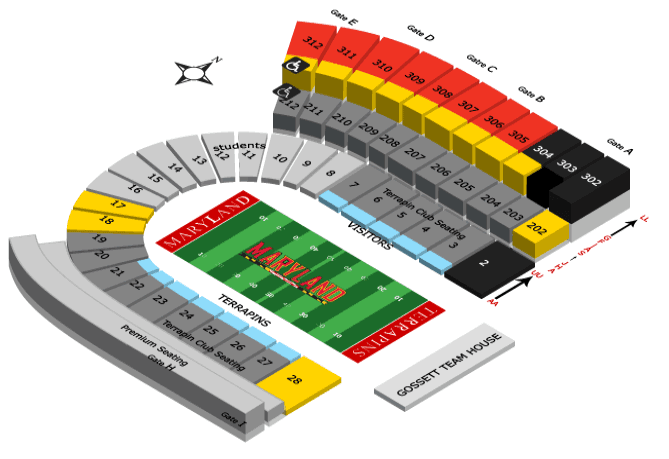 University Of Maryland Football Stadium Seating Chart