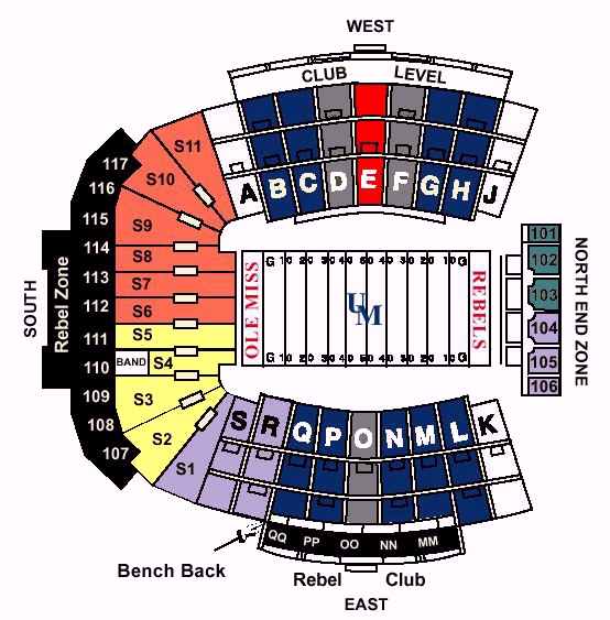 Ole Miss Football Stadium Seating Chart