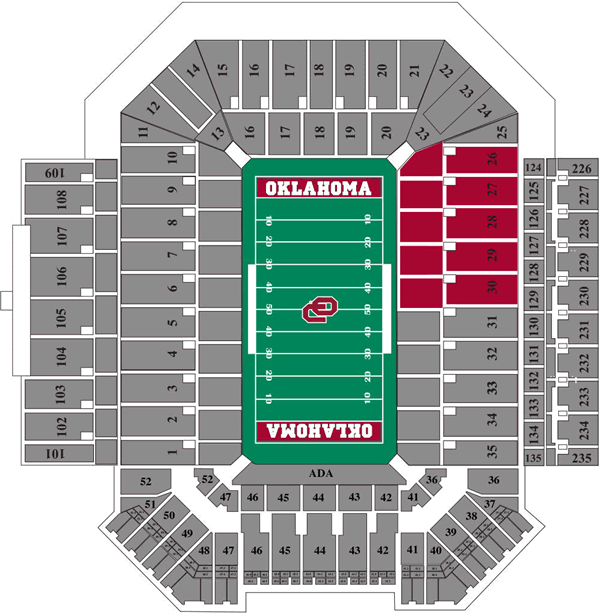Oklahoma Sooners Football Stadium Seating Chart