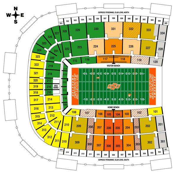 Osu Cowboys Football Stadium Seating Chart